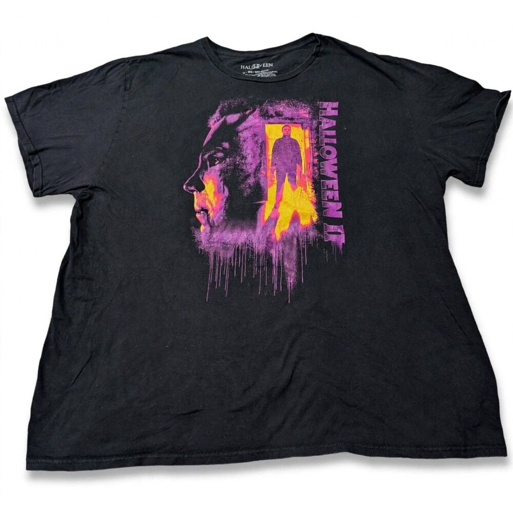 Halloween II Michael Myers Graphic T-Shirt Mens 3X Neon Horror Movie Slasher Tee